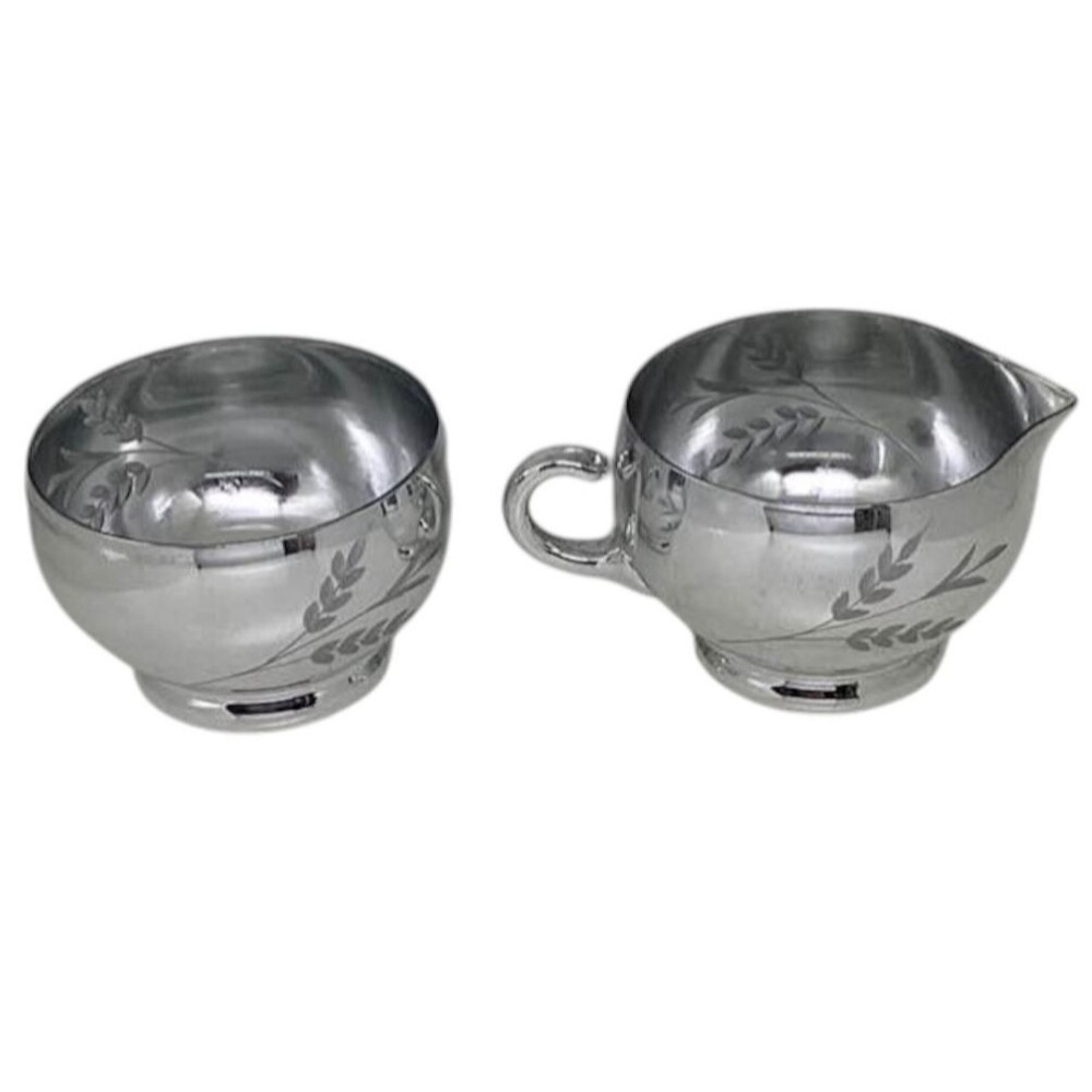 Candlelite Crystal Mueller Creamer Sugar Bowl Set Handmade Etched 2 Box Vtg NEW